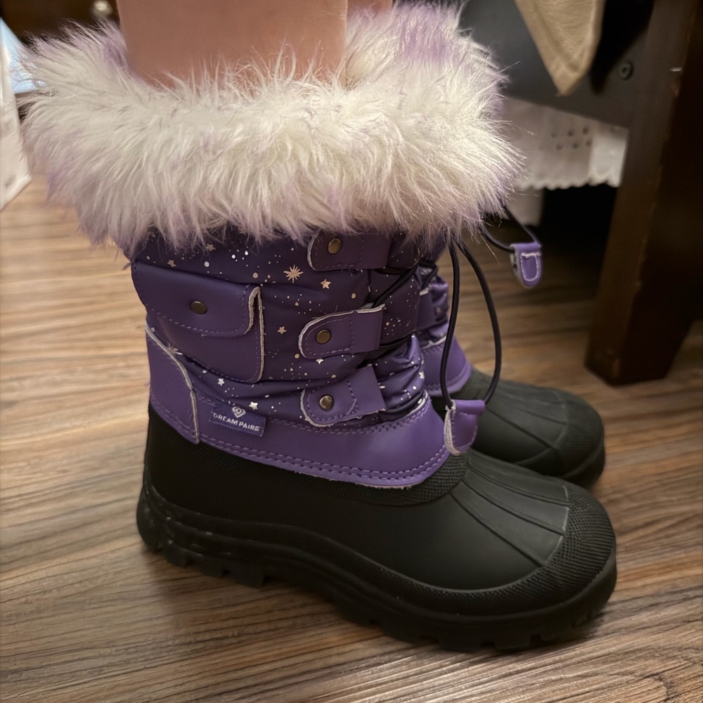Purple and Black Kids Winter Boots